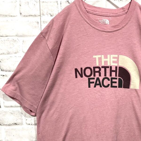 1793 THE NORTH FACE ノースフェイス Tシャツ ピンク レディース M 大きめ レーヨン
