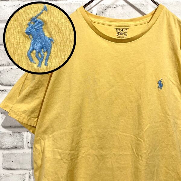 1869 Polo Ralph Lauren ポロラルフローレン ワンポイント刺繍Tシャツ L 黄色