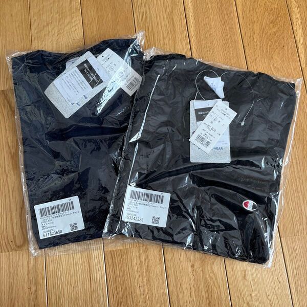 チャンピオン Tシャツ 2枚セット ブラック ネイビー タグ付き未使用未開封 Sサイズ ウィゴー ZOZOTOWN
