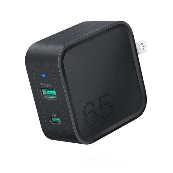 【中古】RAVPOWER PD RP-PC133 2ポート急速充電器 65W USB-C & USB-A ラヴパワー