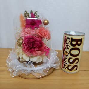 お供え花 仏花 プリザーブドフラワー アレンジ ガラスドーム
