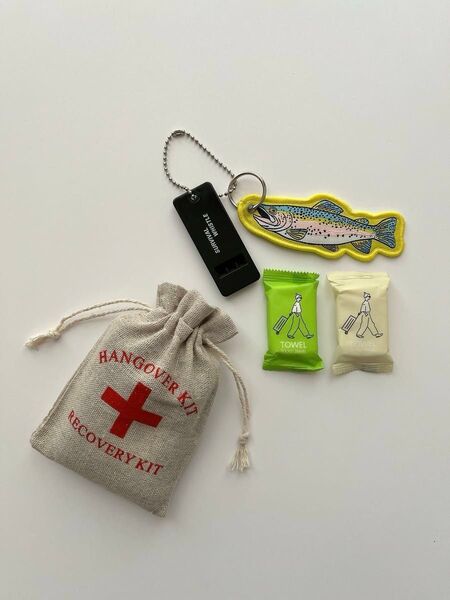 防災グッズ ホイッスル 圧縮タオル2個 キーホルダーセット