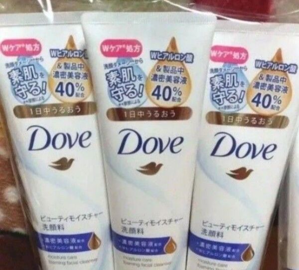 Doveビューティモイスチャー洗顔料+濃密美容液配合+Wヒアルロン酸配合1本(130g)×3本