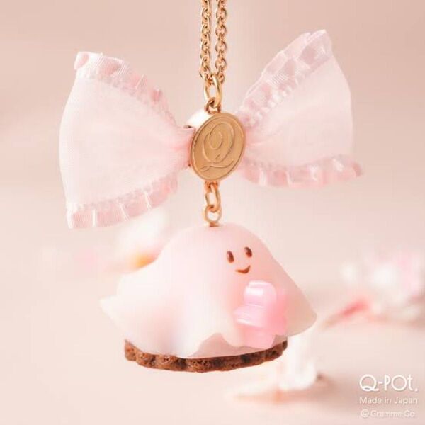 【新品未使用】新品 限定 Q-pot. サクラ オバケーキ ネックレス ペンダント キューポット 桜 おばケーキ もち Mochi