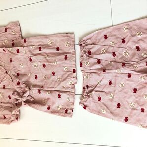 ベビー服 上下セット ピンク 魚柄 渦巻き柄 70サイズ