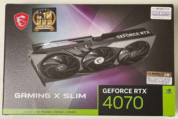 【極美品】MSI GeForce RTX 4070 GAMING X SLIM 12GB