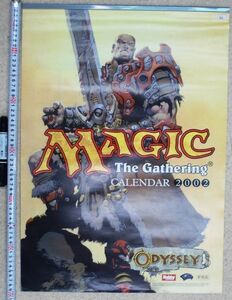 希少！ 非売品 販促用 紙 カレンダー ホビージャパン MAGIC The Gathering CALENDAR 2002 ODYSSEY 長さ58cm #0619_104