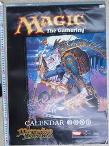 希少！ 非売品 販促用 紙 カレンダー ホビージャパン MAGIC The Gathering CALENDAR 2000 Mercadian Masques 長さ60cm #0619_106