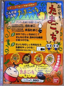 希少！ 非売品 販促用 パネル バンダイ 森で発見！！たまごっち たまごっち に新しい仲間が新登場！ 販促厚紙パネル 長さ60cm #0619_157