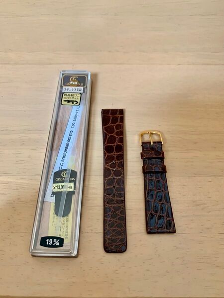 1回着用のみ 定価14300円 ワニ革 腕時計 ベルト バンド 19mm クロコダイル チョコ Bambi 茶色