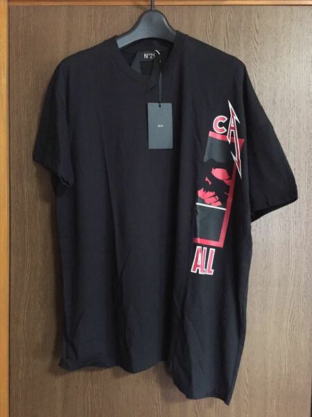 黒XS新品 N°21 オーバーサイズ 再構築 切り替え Tシャツ ドッキング カットソー ヌメロヴェントゥーノ size XS ヌメロ メンズ ブラック