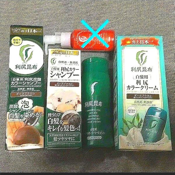 利尻ダークブラウン 白髪用利尻昆布シリーズ カラーシャンプー カラートリートメント 炭酸シャンプー カラークリーム