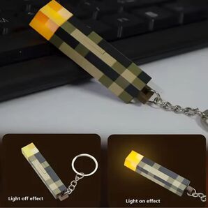 【大人気】マインクラフト風たいまつLEDライト USB充電式 ミニライト キーホルダー仕様