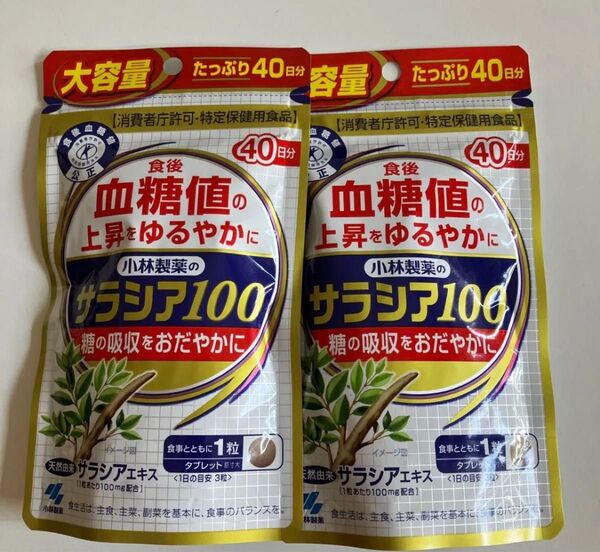 バラ売り可能 小林製薬 サラシア100 40日分 2袋 賞味期限2028年4月 バラ売り可能
