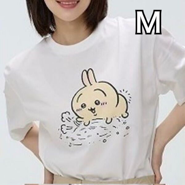 M うさぎ 白 半袖 Tシャツ 韓国限定 海外限定 SPAO スパオ ちいかわ ハチワレ モモンガ シーサー ちいかわパーク