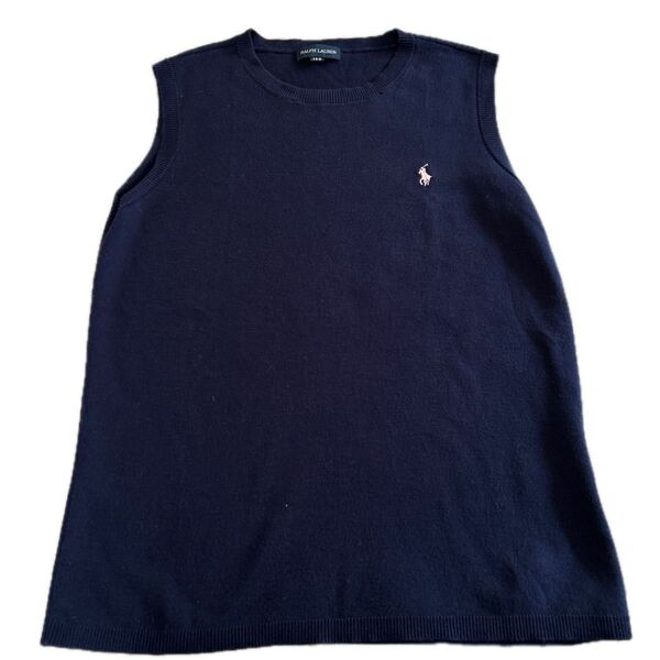 RALPH LAUREN ラルフローレン ノースリーブニット ネイビー 160