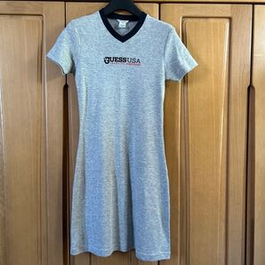 GUESS USA Tシャツワンピース グレー Vネック