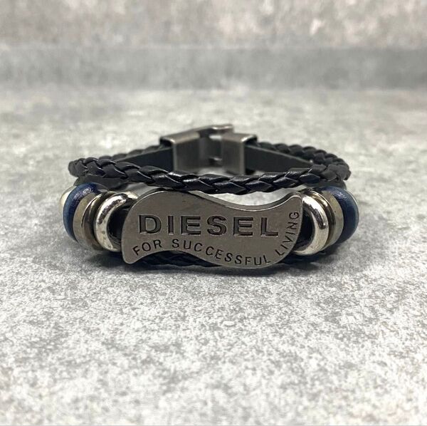 DIESEL 編み込みレザーブレスレット ディーゼル
