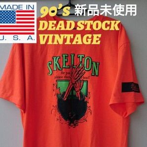 新品★90S 希少『made in USA』ネオンボックスビッグTヴィンテージハロウィン
