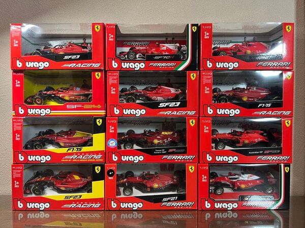 1/43 ブラーゴ フェラーリ F1 ベッテル KIMI ルクレール サインツ 12台セット Bburago まとめ