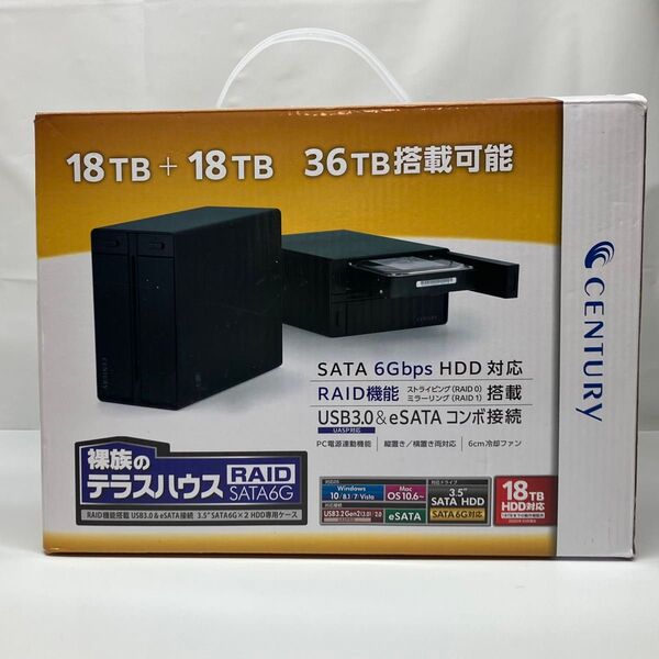 センチュリー 裸族のテラスハウス RAID SATA6G USB3.0/eSATA接続ケース CRTS35EU3RS6G