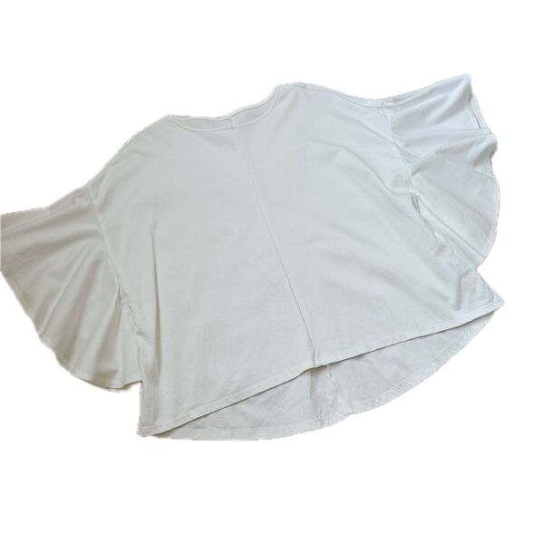 ダーマコレクション Tシャツ ホワイト トップス ブラウス プルオーバー フリル袖 サイズ2 M