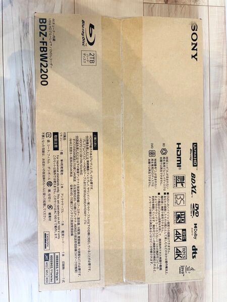 新品未使用SONY BDZ-FBW2200 4K ブルーレイレコーダー