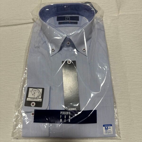 新品 PERSON'S ボタンダウン ドレスシャツ 長袖 M39-86