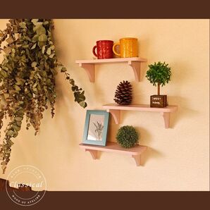 ハンドメイド☆3点セット☆ 30cm巾 ウォールシェルフ 飾り棚 木製 棚 ニースピーチ