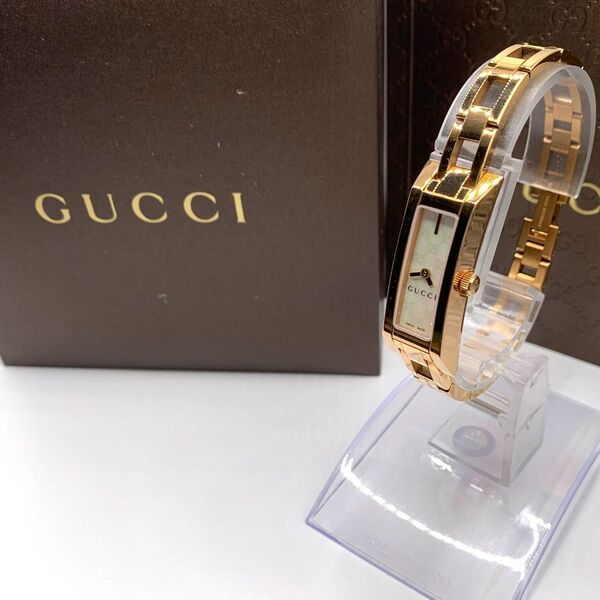 GUCCI グッチ 110 シェル文字盤 GG 腕時計 グッチ クォーツ 美品 動作確認済み ゴールド 箱あり