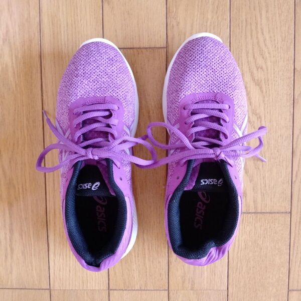 美品!asics ランニングシューズ パープル 23cm