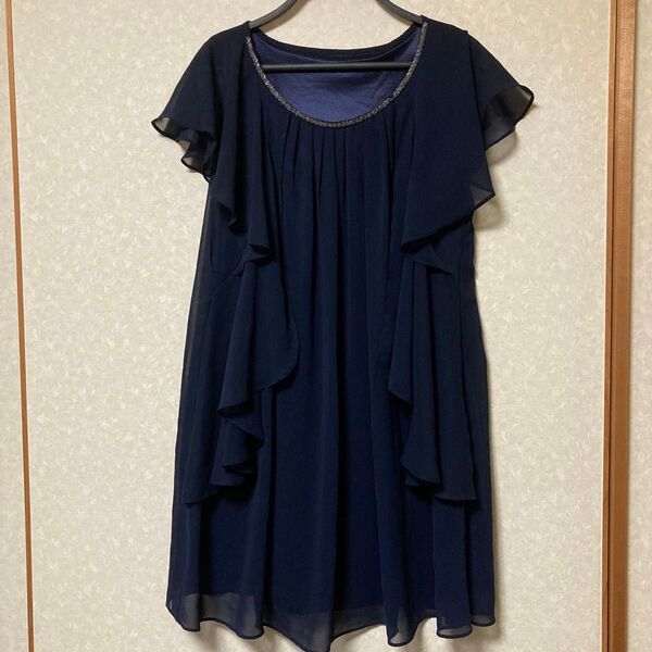半袖 チュニック ネイビー ワンピース M