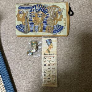 エジプトお土産セット ポーチ、ネフェルティティ胸像、ヒエログリフ