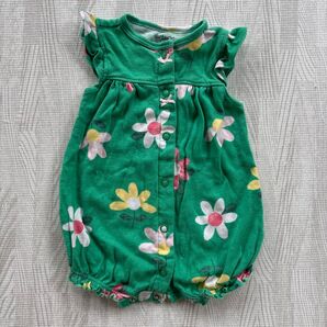 半袖 Carter's カーターズ 花柄ロンパース 花柄 グリーン