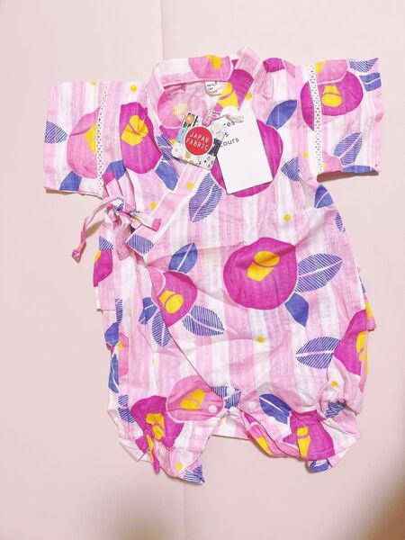甚平 ロンパース 70サイズ ベビー 祭り 夏祭り 花火 新品 ピンク アサガオ apreslescours アプレレクール