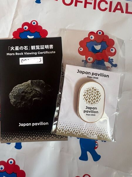 大阪万博EXPO 日本館ピンバッジ 火星の石観覧証明Japan pavilion