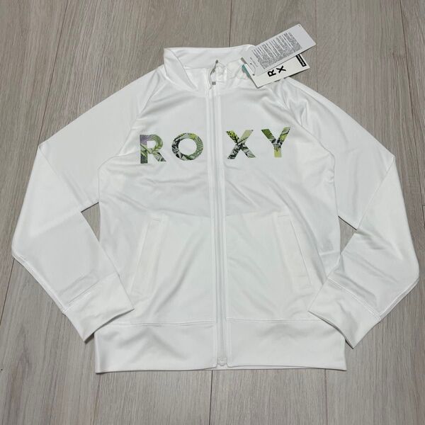 Roxy 130cm ジップアップ長袖ラッシュガード パーカー 水着 速乾