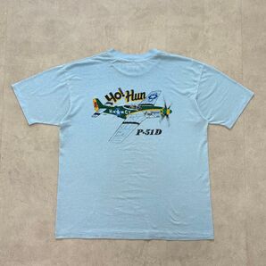 ヴィンテージ 戦闘機 P-51 フライト Tシャツ フェード 良好 USA古着