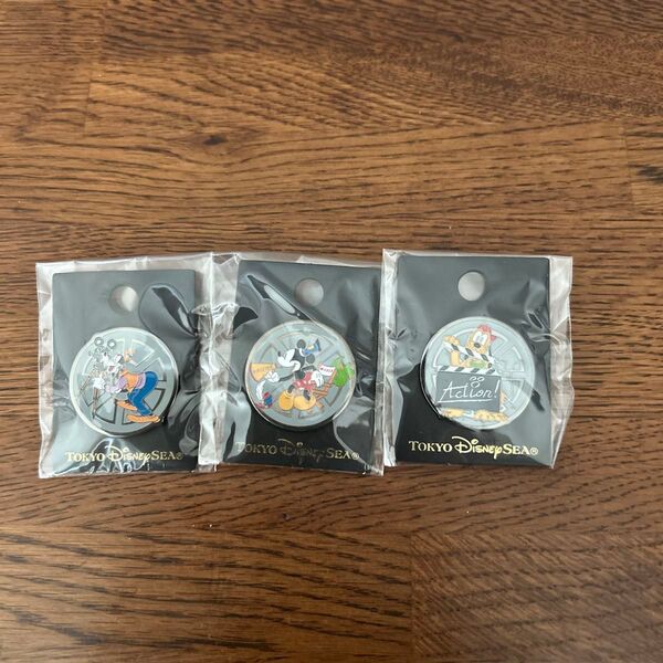 東京ディズニーシー ピンバッジ 3個セット ミッキー ミニー グーフィー