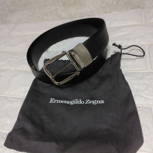 保存袋付 ゼニア Ermenegildo Zegna リバーシブル ベルト