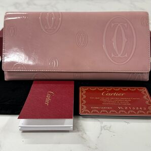新品同様! カルティエ Cartier 財布 二つ折り 長財布 ハッピーバースデー