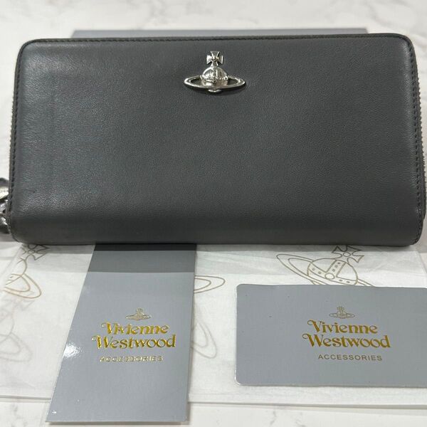 新品同様! ヴィヴィアンウエストウッド Vivienne Westwood 財布 長財布 オーブ ラウンドファスナー