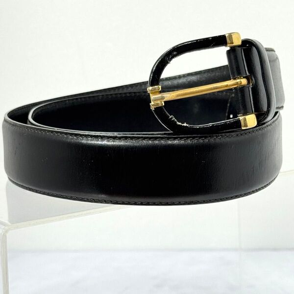 Dunhill ダンヒル ホースビット バイカラー バックル レザーベルト ビジネス フォーマル ゴールド ブラック