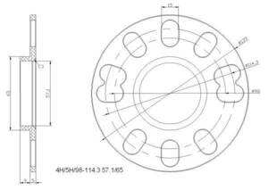  Rays wheel correspondence forged hub ring one body spacer 5 millimeter 65.0-57.1 millimeter multi PCD 1 sheets (2)