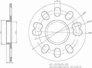 鍛造製ハブリング一体型スペーサー5ミリ67→57.1ミリ　マルチ　1枚　特価　少量ですが入荷しました（1
