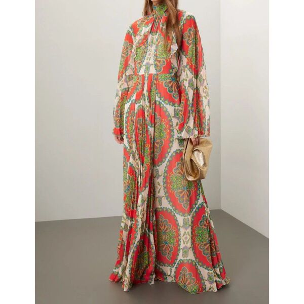 定価622,600円 【美品】エトロ ETRO メダリオン ペイズリー プリーツ ドレス ワンピース 柴咲コウ着用