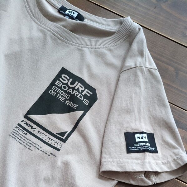 Tシャツ 160 プリント ベージュ系 半袖