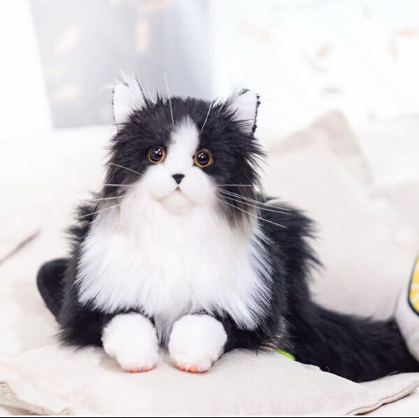 新品未使用★リアル 本物そっくり 黒猫 ぬいぐるみ 癒し かわいい プレゼント
