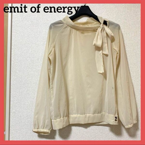 emitofenergy 長袖ブラウス 長袖シャツ カットソー 薄手 リボン