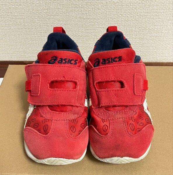 asics アシックス スニーカー スクスク 赤色 ラグビー 17.5㎝